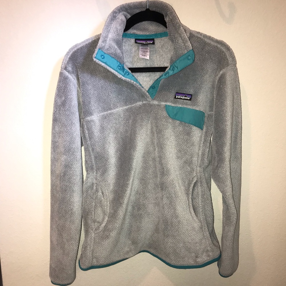 Patagonia | Grey/Teal Snap-T Fleece Pullover, L